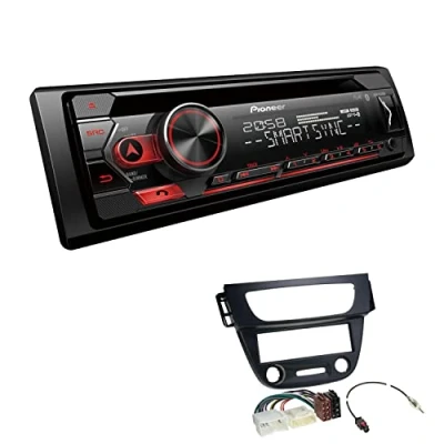 Abbildung von Pioneer DEH S320BT 1 DIN Autoradio Bluetooth CD Tuner USB Spotify inkl. Einbauset passend für Renault Megane III 2008 2014 schwarz