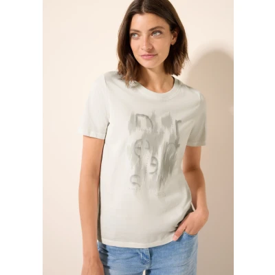 Abbildung von Cecil FOIL Tshirt print, Damen, Größe: Medium, Weiß