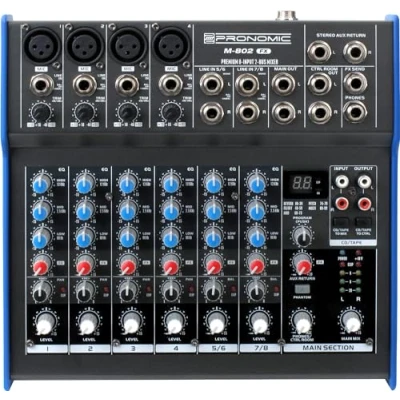 Abbildung von Pronomic Mischpult M 802FX Live/Studio 8 Kanal DJ Mixer, mit digitalem 24bit Multieffektprozessor