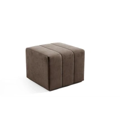 Abbildung von LIKMA Pouf, Hocker Braun 46x35x46 cm, 3D Effekt Velvet Sitzhocker, Fußhocker, Pouf Hocker, Polsterhocker, Moderne Sitzbank, Garderobenbank, Ottoman Stoff: Jasmine 28