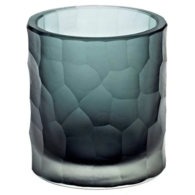 Abbildung von CRISTALICA Teelichtglas Kerzenhalter Votiv Windlicht Moonlight Höhe 9,5cm grau Handmade