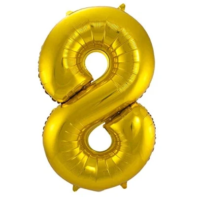 Abbildung von Folat 631884 Folienballon Zahl 8 gold ca. 86 cm