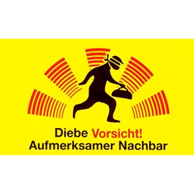 Abbildung von carstyling XXL Aufkleber Diebe Vorsicht! Aufmerksamer Nachbar gelb