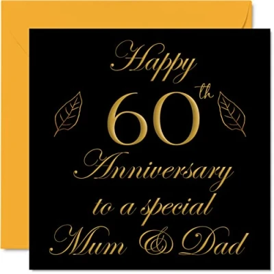Abbildung von Stuff4 Glückwunschkarte zum 60. Hochzeitstag von Sohn, Tochter, Familie, 145 mm x