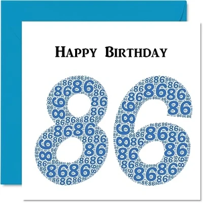 Abbildung von Lustige Geburtstagskarte zum 86. Geburtstag für Männer Shapecloud Happy Birthday Karte Vater, Mutter, Großvater, Oma, Onkel, Tante, 145 mm x Grußkarten,