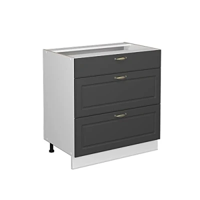 Abbildung von Vicco Unterschrank Fame Line Anthrazit Gold/Weiß, 80cm, ohne Arbeitsplatte