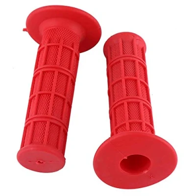 Abbildung von Hlyjoon Lenkergriffe 7/8 Zoll / 22mm 1 Paar Motorrad Gummi Griffe Universal Handgriffe Links Rechts Rutschfeste für Fahrräder Dirt Bike Lenker(Rot)
