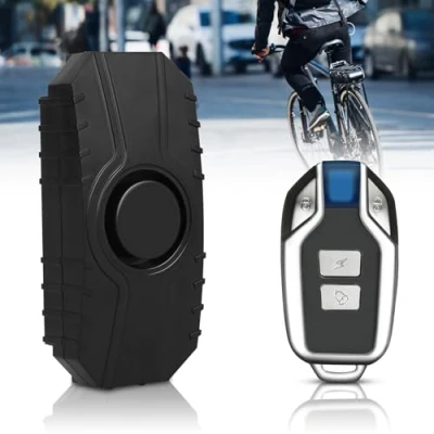 Abbildung von Fahrrad Alarm, Wireless Motorrad Fahrradalarm Mit Fernbedienung, Sicherheit Vibrationsbewegungssensor Alarmanlage Fahrrad, 113 Db Wasserdicht Fahrradalarmanlagen Für Motorrad, Roller