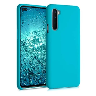 Abbildung von kwmobile Hülle kompatibel mit OnePlus Nord Silikon Handy Case Handyhülle weiche Oberfläche kabelloses Laden Cool Glacier