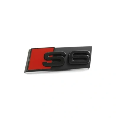 Abbildung von Audi 4F0853736FT94 Schriftzug S6 Clip Tuning Plakette Kühlergrill Black Edition Emblem, schwarz/rot