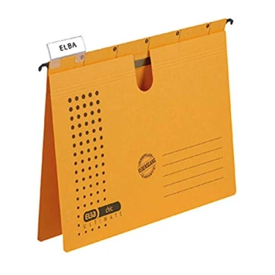 Abbildung von ELBA Hängehefter chic für A4, aus Karton, gelb, 5er Pack