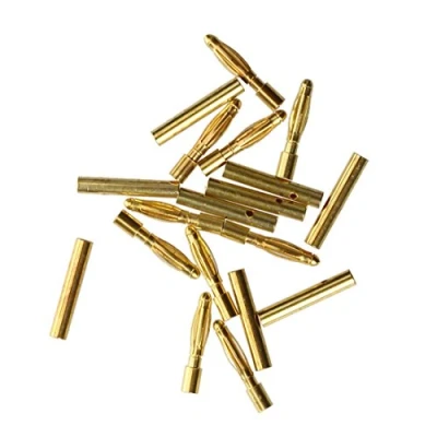 Abbildung von Senmubery 10 Paare 2.0mm Kupfer Bananenstecker Verbindungsstueck Maennlich zu Weiblich Golden