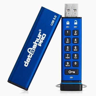 Abbildung von iStorage datAshur PRO 16 GB Verschlüsselter USB Speicherstick Zertifiziert nach FIPS 140 2 Level 3 Passwortgeschützt Staub /wasserbeständig