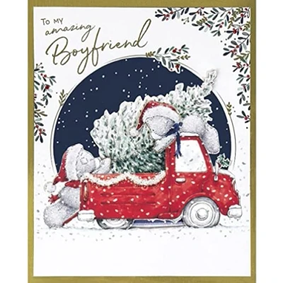 Abbildung von Me To You Bear Weihnachtskarte mit Freund, verpackt