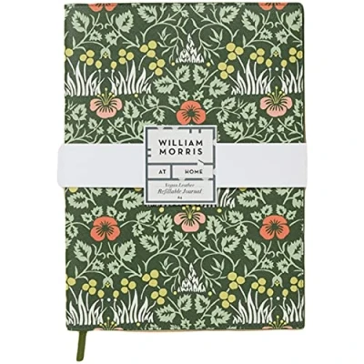 Abbildung von Heathcote &amp; Ivory William Morris At Home Useful Beautiful FG6852 Tagebuch aus veganem Leder, nachfüllbar, A4, Grün