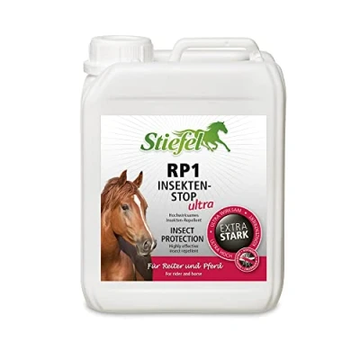 Abbildung von Stiefel RP1 Insekten Stop Ultra für Pferde, hochwirksamer Insektenschutz Pferd &amp; Reiter, beinahe geruchslos, Fliegenspray gegen Mücken, Bremsen, Zecken, mehrere St&amp;en Wirksamkeit, 2500ml