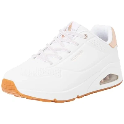 Abbildung von Skechers Wide Fit UNO Sneaker low, Damen, Größe: 38, White/rose gold Schuhe