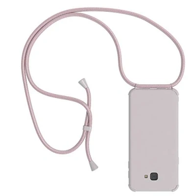 Abbildung von EAZY CASE Handykette kompatibel mit Samsung Galaxy J4 Plus Handyhülle Umhängeband, Handykordel Schutzhülle, Silikonhülle, Hülle Band, Kette für Smartphone, Full Color Rosa Braun