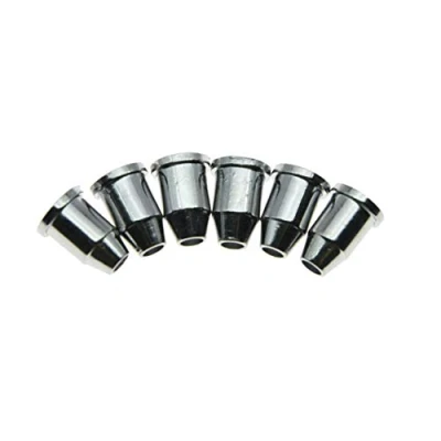 Abbildung von kaish 6 x Chrome Gitarre String durch Körper Hülse 1/10,2 cm (6,35 mm) Saitendurchführungshülsen für Telecaster