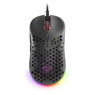Abbildung von MARSGAMING Mars Gaming MM55 Schwarz, RGB Chroma Maus, Ultraleichtgewicht 55g, 12800 DPI, HUANO Mechanische Switches