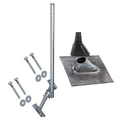 Abbildung von Premium X Basic X120 48F SAT TV Dachsparrenhalter feuerverzinkt 120cm Mast Aufdach Halterung für Satellitenschüssel UKW LTE Antenne Dach Montage Set