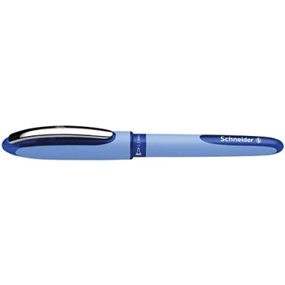 Abbildung von Schneider One Hybrid N Tintenroller, 0,3 mm Nadelspitze, hellblauer Schaft, blaue Tinte, Box mit 10 Stiften (183403)
