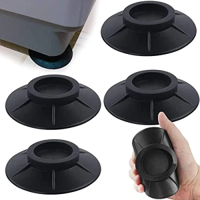 Abbildung von mohito Schwingungsdämpfer für Waschmaschine,4 Stück Universal antirutsche Vibrationsdämpfer Stoßdämpfer Gummi Waschmaschine Trockner Schwarz