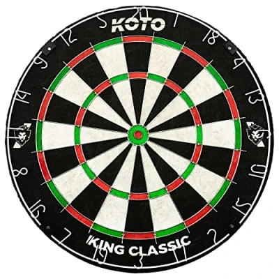 Abbildung von KOTO King Classic Dartscheibe (Offizielle Turniermaße), Inkl. Slim Wire Technologie, Klammer &amp; Klammerfrei