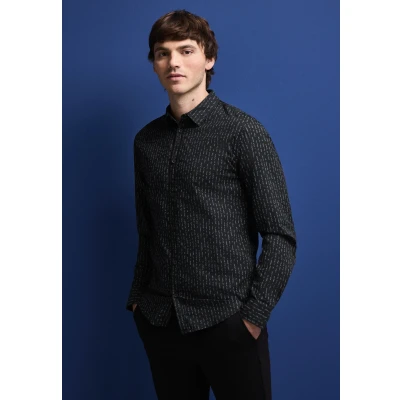 Abbildung von Street One MEN Bedrucktes Hemd, Herren, Größe: Medium, Schwarz