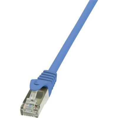 Abbildung von LogiLink CP1026S RJ45 Netzwerkkabel, Patchkabel CAT 5e F/UTP 0.50m Blau mit Rastnasenschutz, 5 Stück