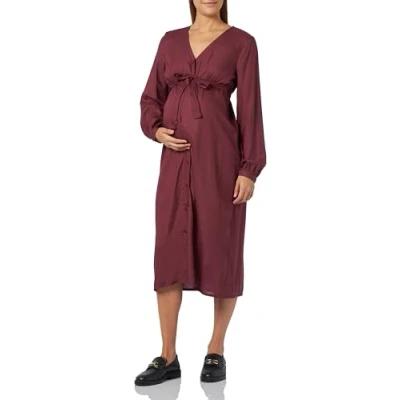 Abbildung von Mamalicious Mlsophia LIA L S WO MIDI 2F A Maxikleid, Damen, Größe: Medium, Tawny port