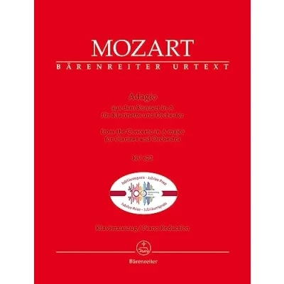 Abbildung von Adagio für Klarinette und Orchester (KV 622) aus dem Konzert in A . Klavierauszug, Stimme, Urtextausgabe. BÄRENREITER URTEXT