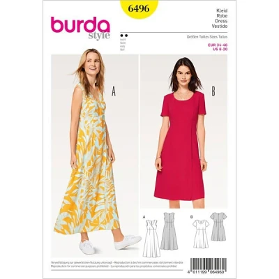 Abbildung von Kleid Burda 6496 34 46