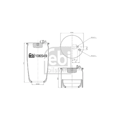 Abbildung von FEBI BILSTEIN 106549 Federbalg, Luftfederung MAN: TGA, TGS