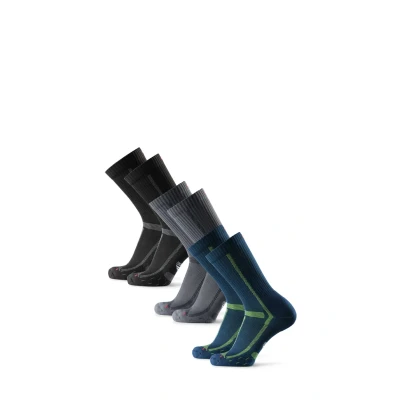 Abbildung von Danish Endurance LONG Distance Running CREW 3 PACK Sportsocken, Herren, Größe: 35 38, Multicolor black grey navy