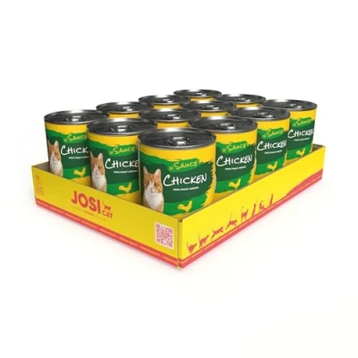 Abbildung von JosiCat Chicken in Sauce (12 x 415 g) Adult Premium Nassfutter für ausgewachsene Katzen Huhn Vitamin D3 &amp; E Powered by JOSERA Katzenfutter nass Alleinfuttermittel 12er Pack