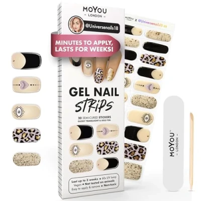Abbildung von MOYOU LONDON Halbgehärtete UV Gel Strips 20 Stück Nagelfolien Härtend für Maniküre in Salonqualität universenails18 02