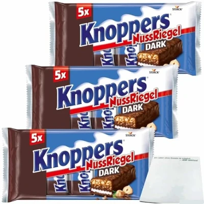 Abbildung von Knoppers Riegel Dark 3er Pack (3x200g Packung) + usy Block