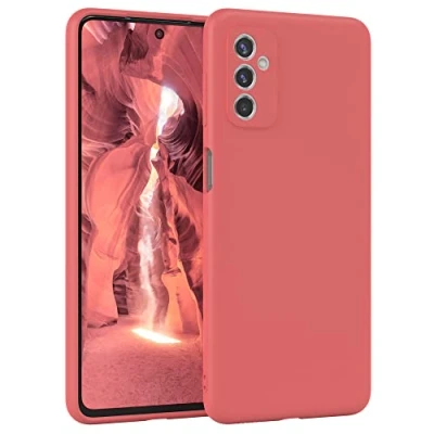 Abbildung von EAZY Case Silikonhülle für Samsung Galaxy M52 5G Hülle Silikon Rot weich stoßfeste Handyhülle Schutzhülle mit Kameraschutz Dünn Premium Schutz Cover TPU Phone Bumper in Hellrot