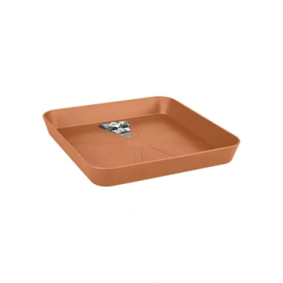 Abbildung von elho Loft Urban Untersetzer Eckig 22 für Außen &amp; Zubehör Ø 22.0 x H 3.1 cm Braun/Terra