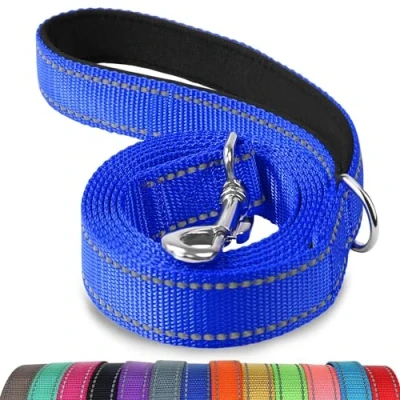 Abbildung von Joytale Hundeleine Kleine Hunde Leicht, Doppelseitig Reflektierende Leine Hund aus Nylon mit Gepolstertem Griff, 1,8m x 2cm, Navy blau