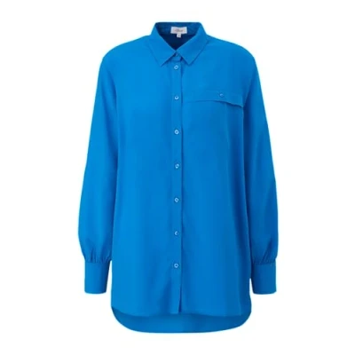 Abbildung von s.Oliver AUS Reiner Hemdbluse, Damen, Größe: 36, Royalblau