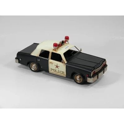 Abbildung von DynaSun Auto Car 2304E 9084 Polizei 32cm aus Metall, Vintage Automodell im Retro Style Oldtimer Kollektion, handgefertigt mit realistischem Effekt, Perfekt für Sammler und Liebhaber