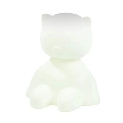 Abbildung von Nattou LED Nachtlicht Katze aus Silikon, Sprachaktivierung, 7 Farben, BPA frei, 13.5 x 10.5 15 cm, Silicon, Weiß