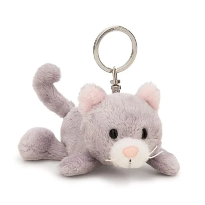 Abbildung von NICI Schlüsselanhänger Katze 10cm grau Treuer Begleiter für Rucksack oder Tasche, Schlüsselhalter klein und Groß 62133