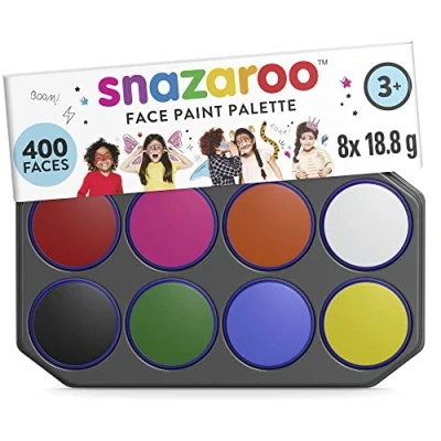 Abbildung von Snazaroo Schminkfarbe Jumbo &quot;Face Painting&quot;, Schminkpalette mit 8 Farben a 18ml