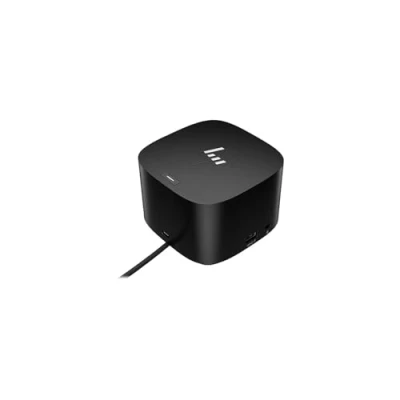 Abbildung von HP Thunderbolt Dock 120 W G4, für Notebook/Desktop PC, W, 4 4K, 3840 x 2160, 5 USB Anschlüsse, Typ C, 1 RJ 45 Netzwerk (RJ 45), HDMI HDMI, 2 DP