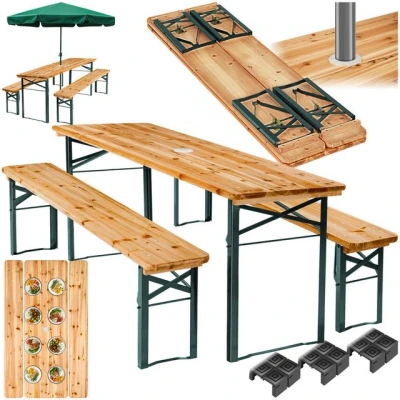 Abbildung von tectake Bierzeltgarnitur Ludwig, (Set, 3 tlg), Esstisch Set