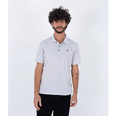 Abbildung von Hurley Herren Ace Vista Polo S/S Tshirt, schwarz (Heather Black), XXL