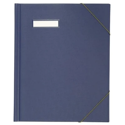 Abbildung von ELBA 100420821 Umlaufmappe für DINA A4 Dokumente mit Eckspannergummi und beschriftungsfenster aus Karton PVC Folie veredelt in blau